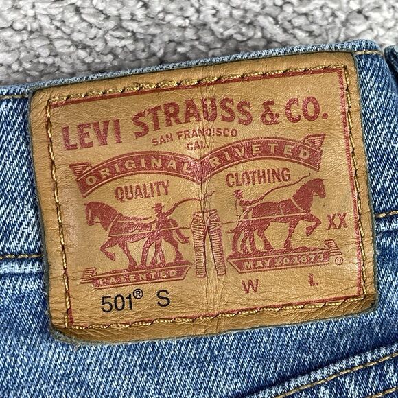 Levi’s 501 Jeans Women’s 24X26 Blue Skinny Mid-Rise Medium Wash Button Fly - Picture 7 of 14